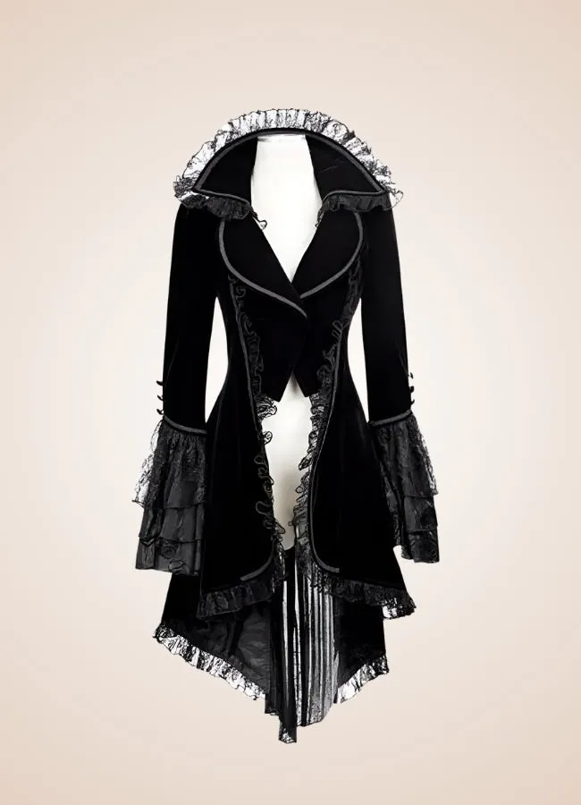 Women's Black Gothic Tailcoat