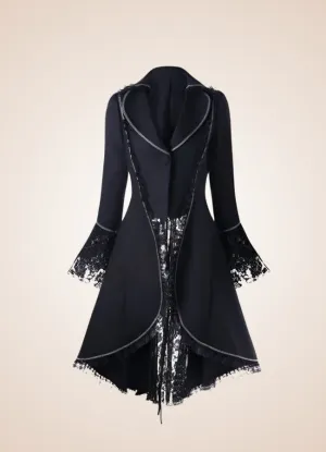 Women's Black Gothic Tailcoat