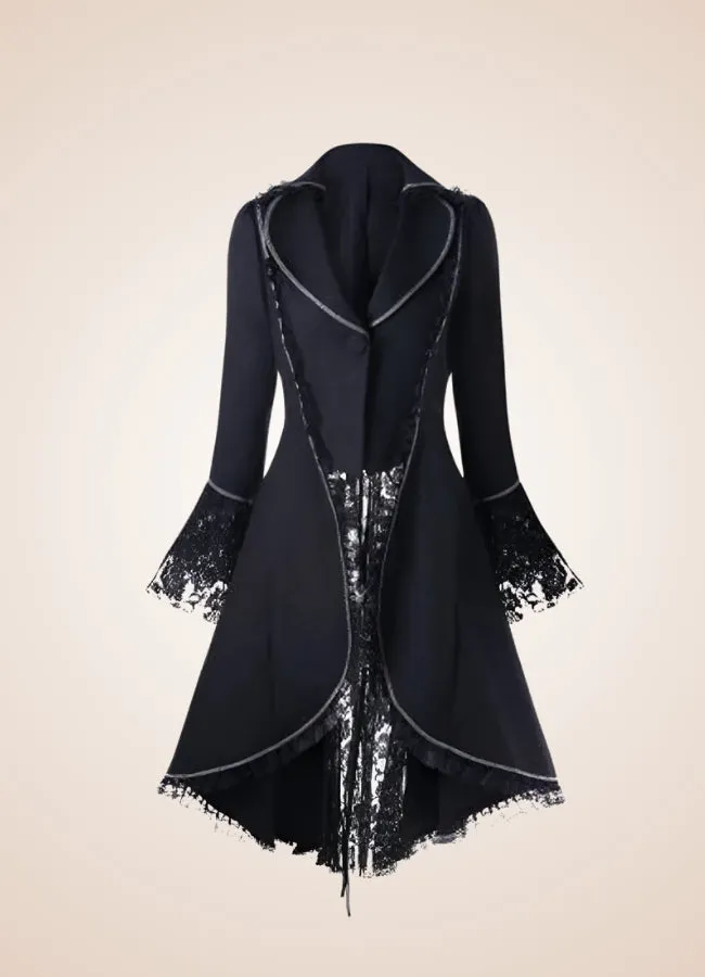 Women's Black Gothic Tailcoat