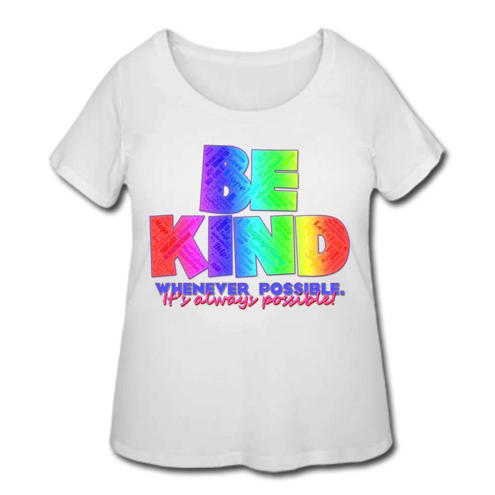Women's Curvy T-Shirt - Be Kind WordCloud