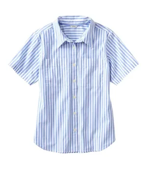 Women's Essential Cotton Poplin Shirt, Short Sleeve