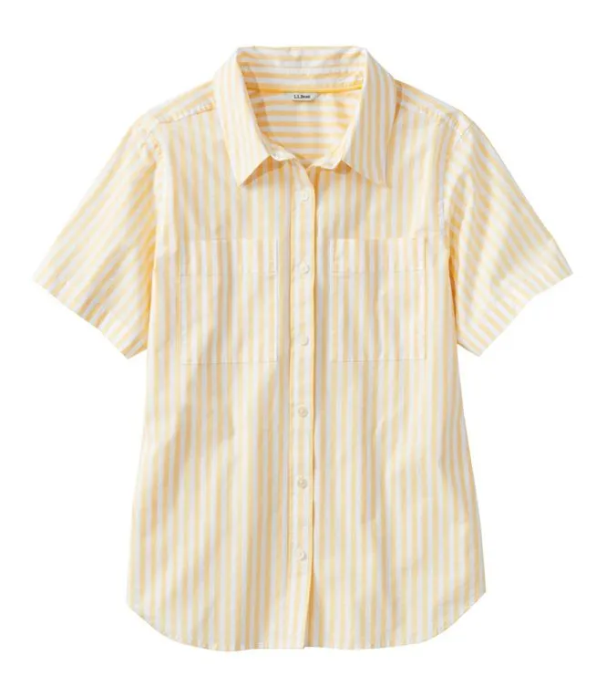 Women's Essential Cotton Poplin Shirt, Short Sleeve