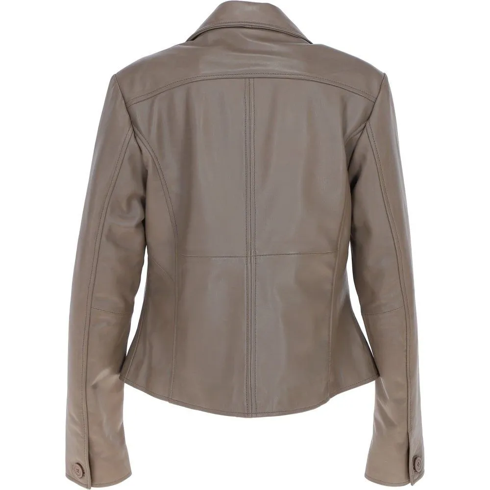Women's Leather Short Blazer Jacket