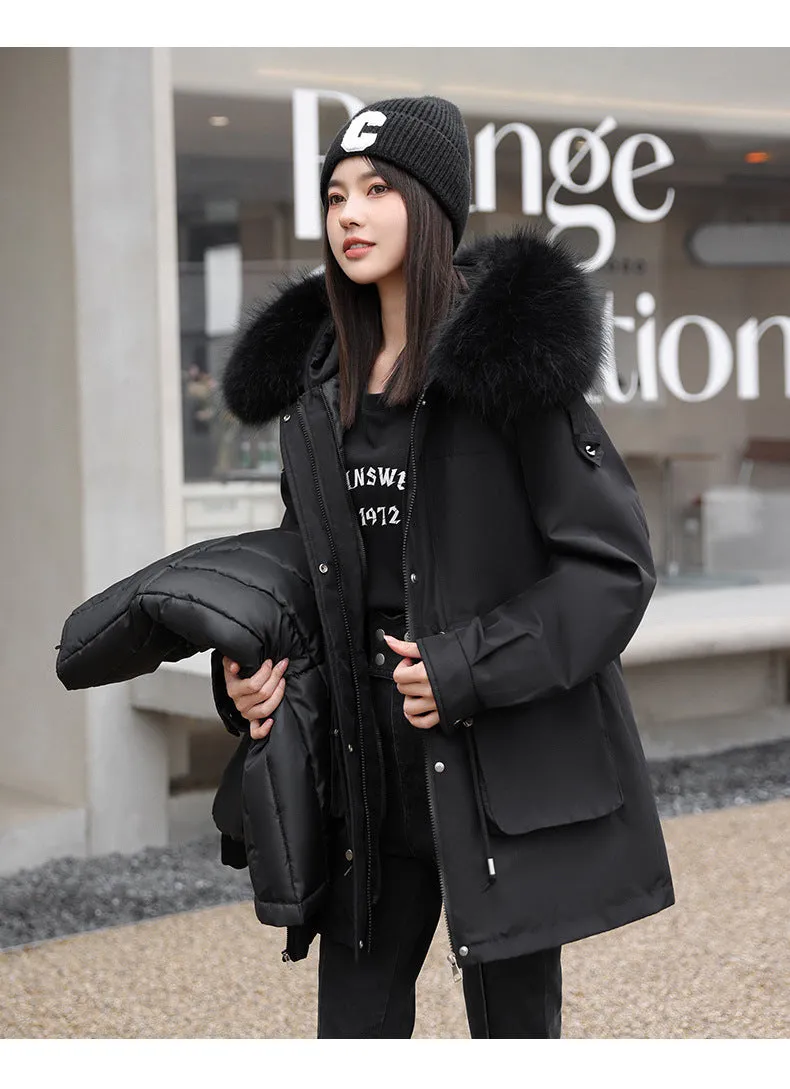 Women's Windproof Parka Featuring Easy-to-Clean Stain-Resistant Material