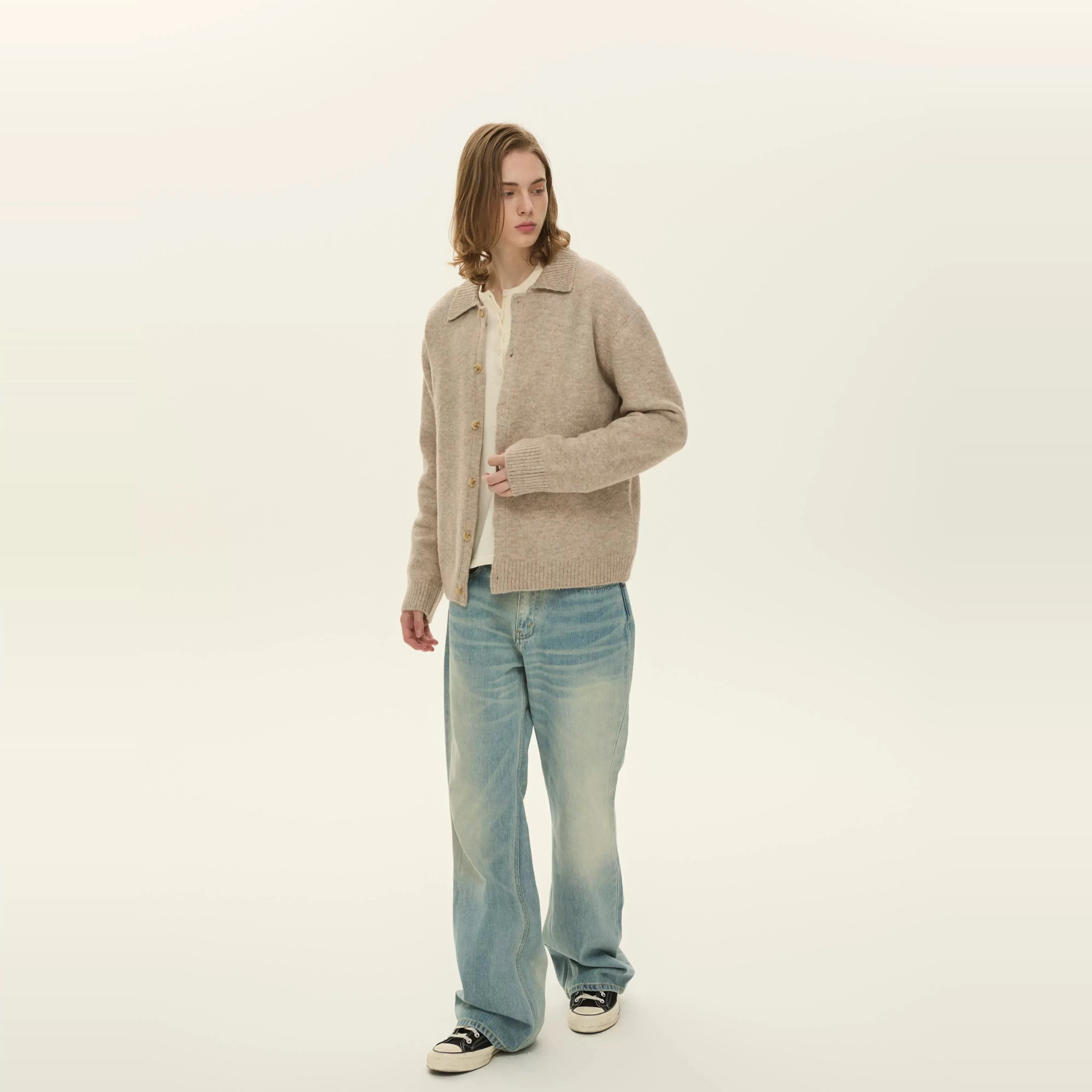 Wool Blend Cardigan Sweater