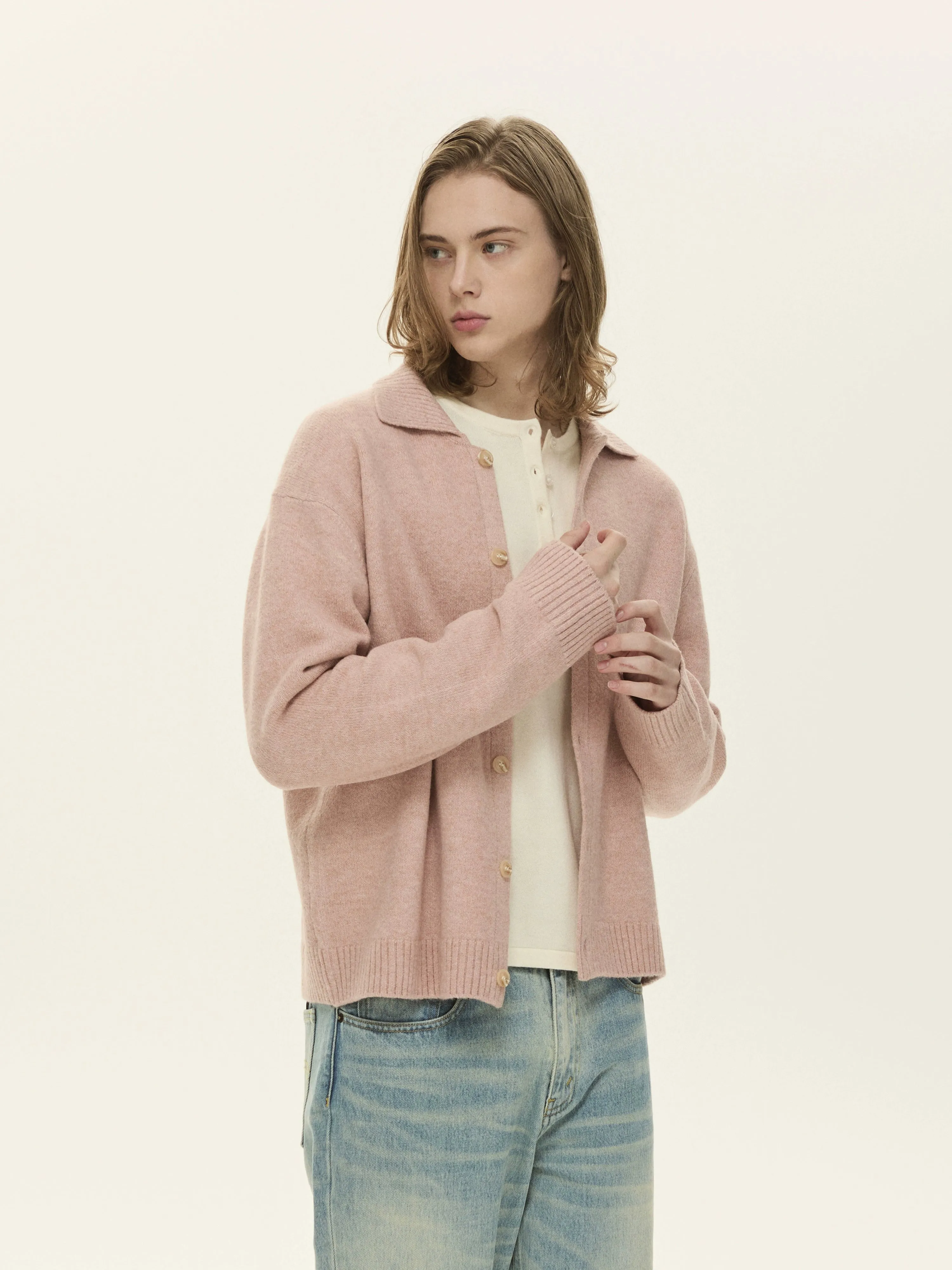 Wool Blend Cardigan Sweater