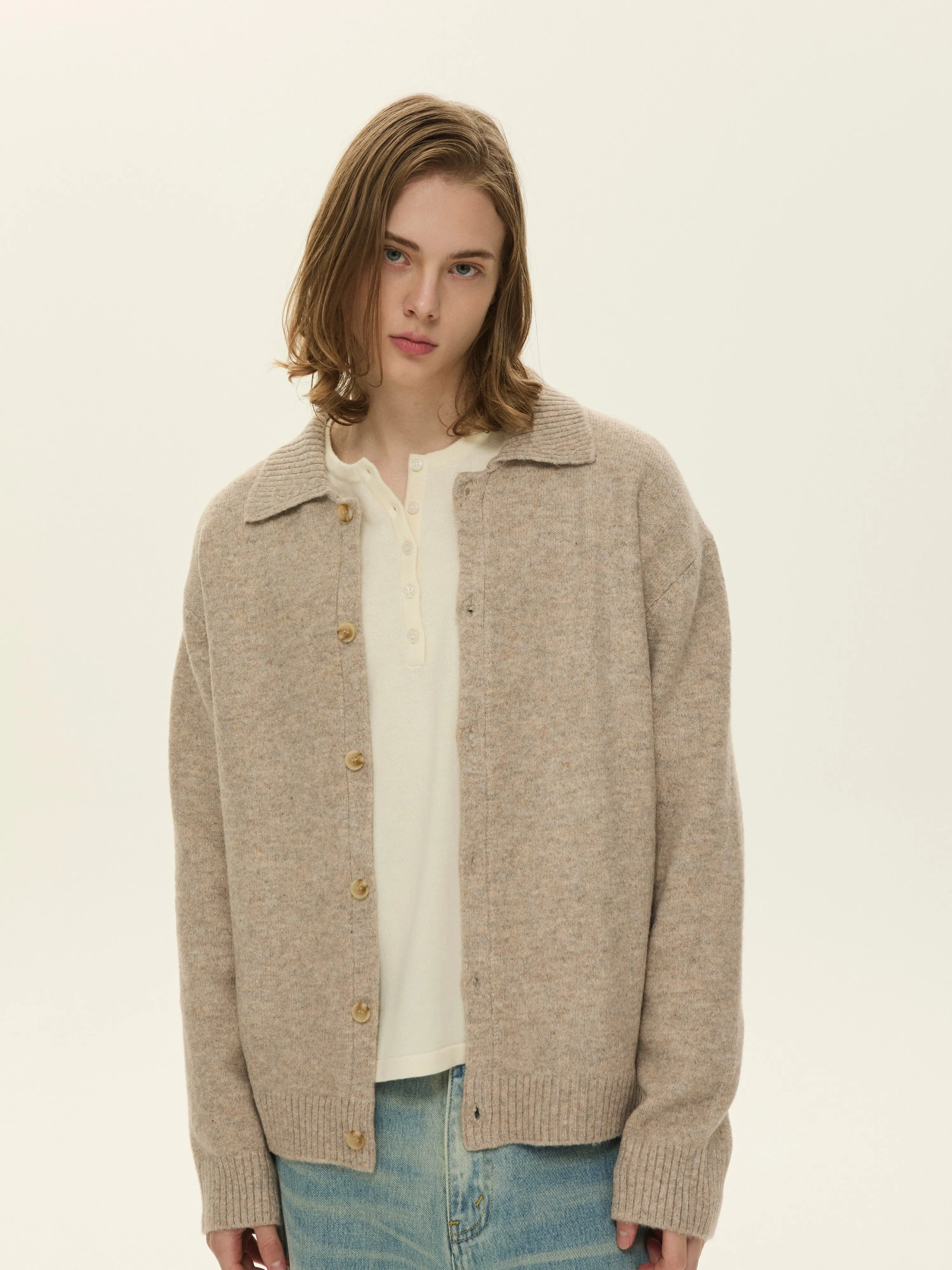 Wool Blend Cardigan Sweater