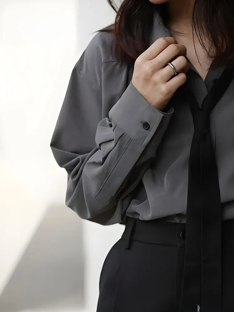 Y2K Oversized Tie Shirt