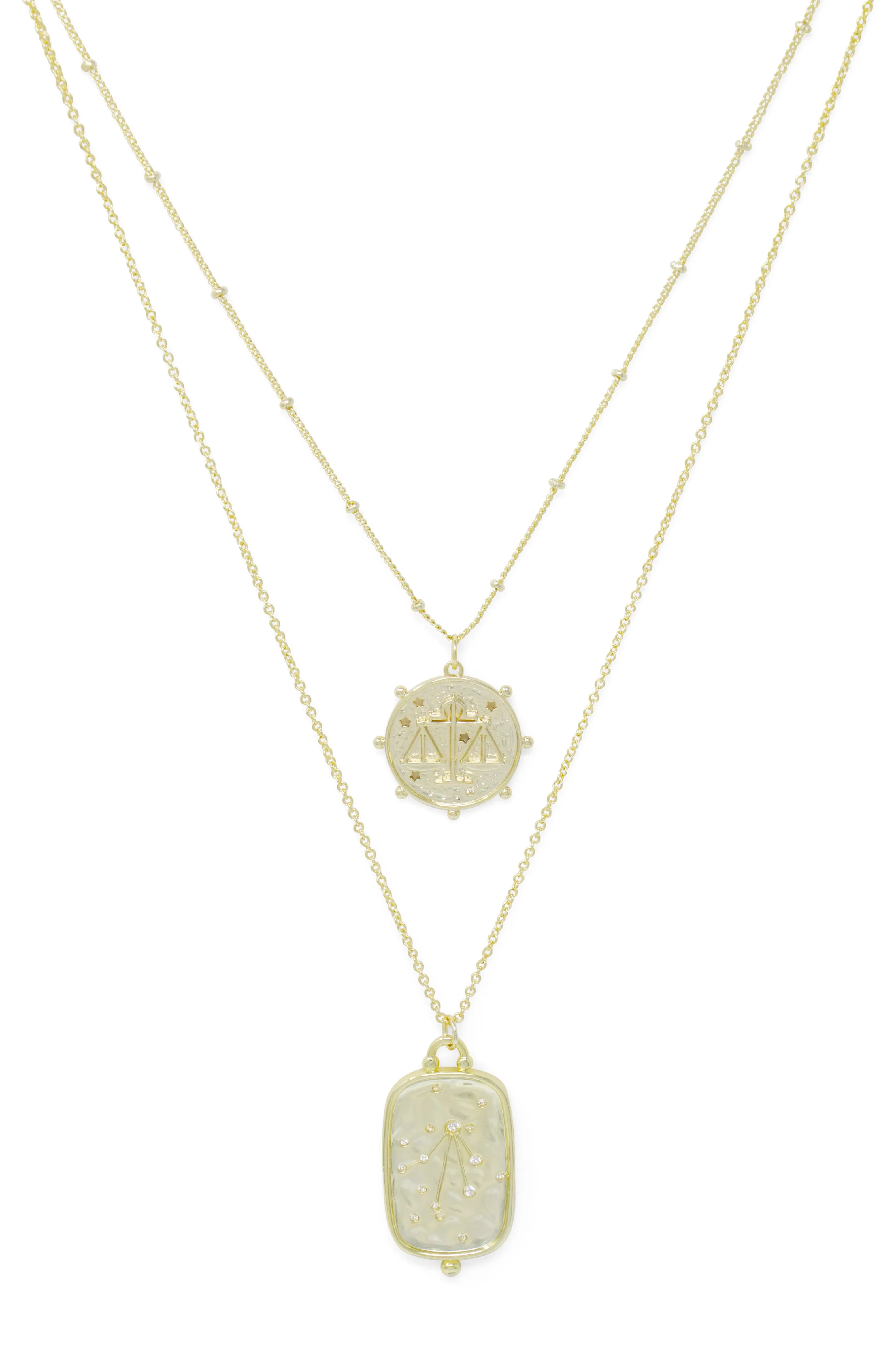 Zodiac Layered Necklace, Libra