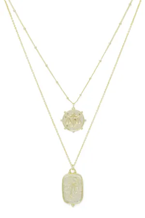 Zodiac Layered Necklace, Libra